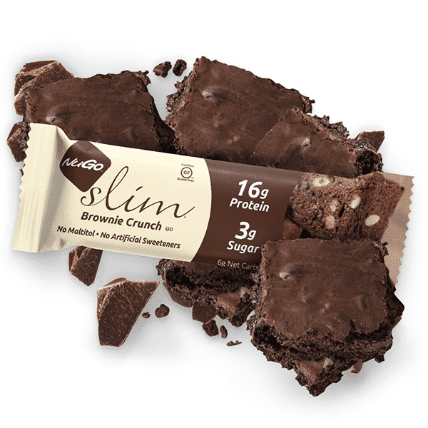 חטיף עשיר בחלבון בטעם בראוניז מצופה שוקולד מריר - SLIM- נוגו