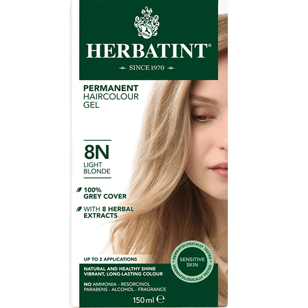 צבע טבעי לשיער – גוון בלונד בהיר 8N – הרבטינט HERBATINT