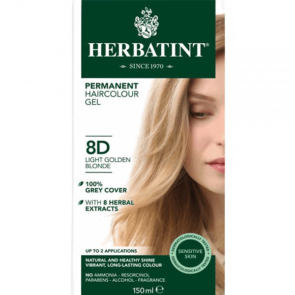 צבע טבעי לשיער – גוון בלונד מוזהב בהיר 8D – הרבטינט HERBATINT