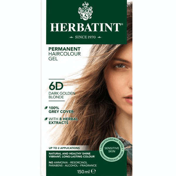 צבע טבעי לשיער – גוון בלונד מוזהב כהה 6D – הרבטינט HERBATINT