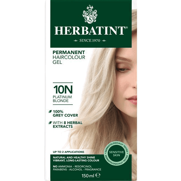 צבע טבעי לשיער – גוון בלונד פלטינה 10N – הרבטינט HERBATINT