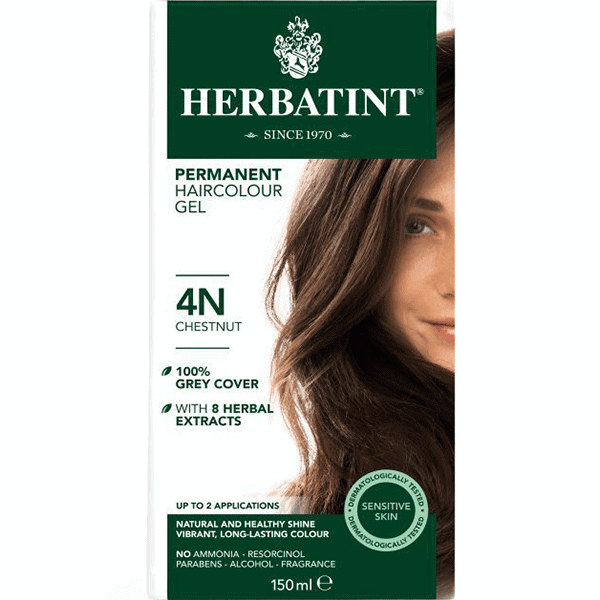 צבע טבעי לשיער – גוון חום ערמוני 4N  – הרבטינט HERBATINT