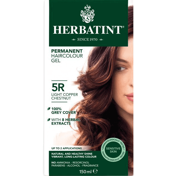 צבע טבעי לשיער – גוון נחושת ערמוני בהיר 5R  – הרבטינט HERBATINT