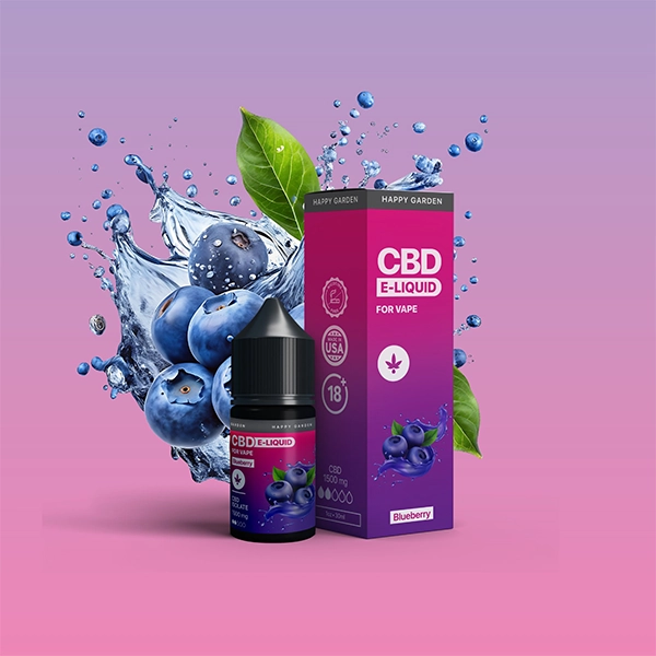 נוזל אידוי CBD בטעם אוכמניות – 1000 מ״ג – הפי וייפ Happy Vape