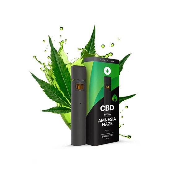 וייפ אידוי CBD בטעם אמנזיה – 650 מ״ג – וייפ Happy Vape