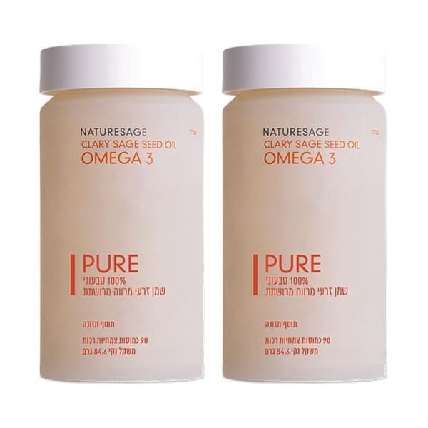 אומגה 3 מרווה מרושתת PURE – זוג 2 × 90 כמוסות – נייטשרסייג